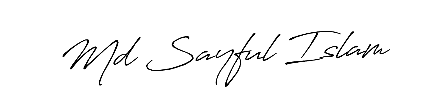 Also we have Md Sayful Islam name is the best signature style. Create professional handwritten signature collection using Antro_Vectra_Bolder autograph style. Md Sayful Islam signature style 7 images and pictures png