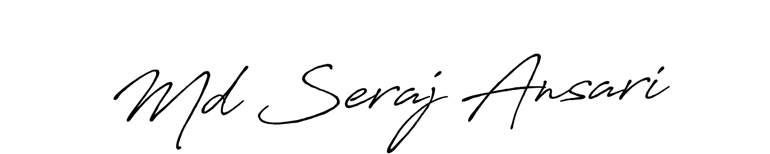 Create a beautiful signature design for name Md Seraj Ansari. With this signature (Antro_Vectra_Bolder) fonts, you can make a handwritten signature for free. Md Seraj Ansari signature style 7 images and pictures png