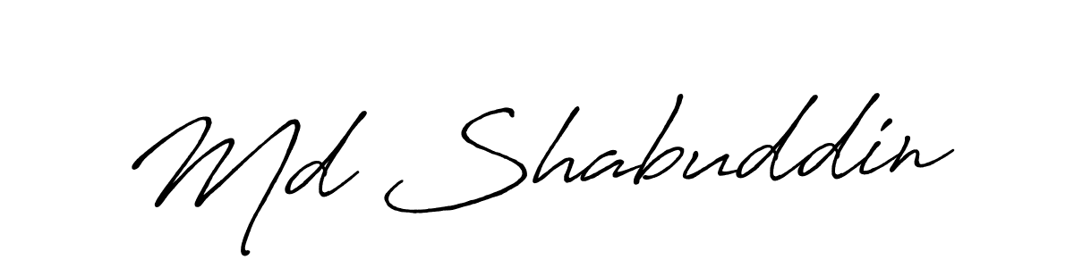 Use a signature maker to create a handwritten signature online. With this signature software, you can design (Antro_Vectra_Bolder) your own signature for name Md Shabuddin. Md Shabuddin signature style 7 images and pictures png