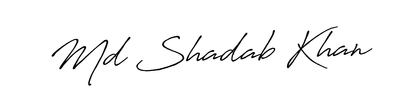 Make a beautiful signature design for name Md Shadab Khan. With this signature (Antro_Vectra_Bolder) style, you can create a handwritten signature for free. Md Shadab Khan signature style 7 images and pictures png