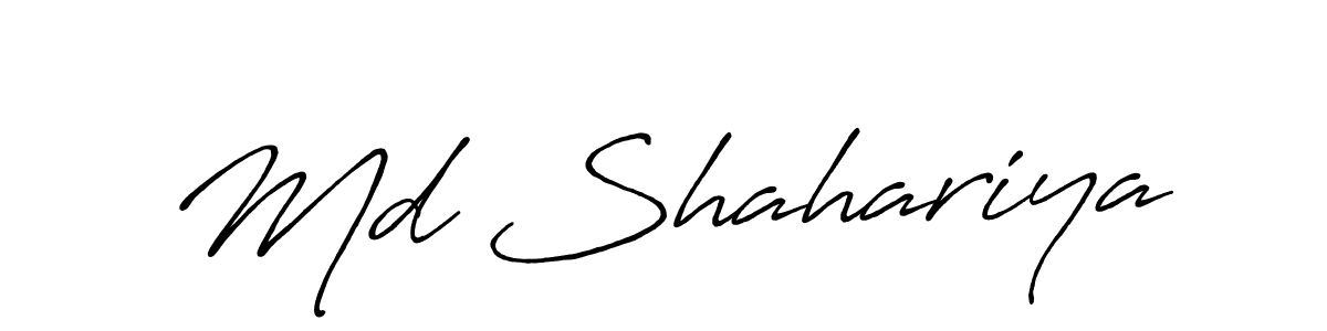 Create a beautiful signature design for name Md Shahariya. With this signature (Antro_Vectra_Bolder) fonts, you can make a handwritten signature for free. Md Shahariya signature style 7 images and pictures png
