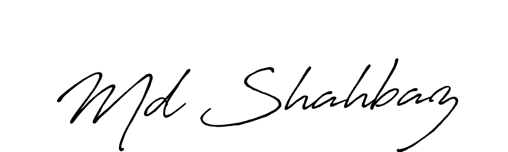 How to make Md Shahbaz name signature. Use Antro_Vectra_Bolder style for creating short signs online. This is the latest handwritten sign. Md Shahbaz signature style 7 images and pictures png