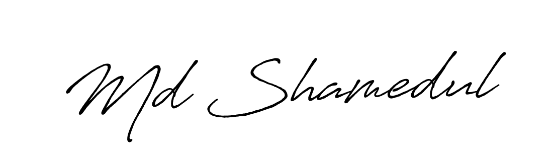Make a beautiful signature design for name Md Shamedul. With this signature (Antro_Vectra_Bolder) style, you can create a handwritten signature for free. Md Shamedul signature style 7 images and pictures png