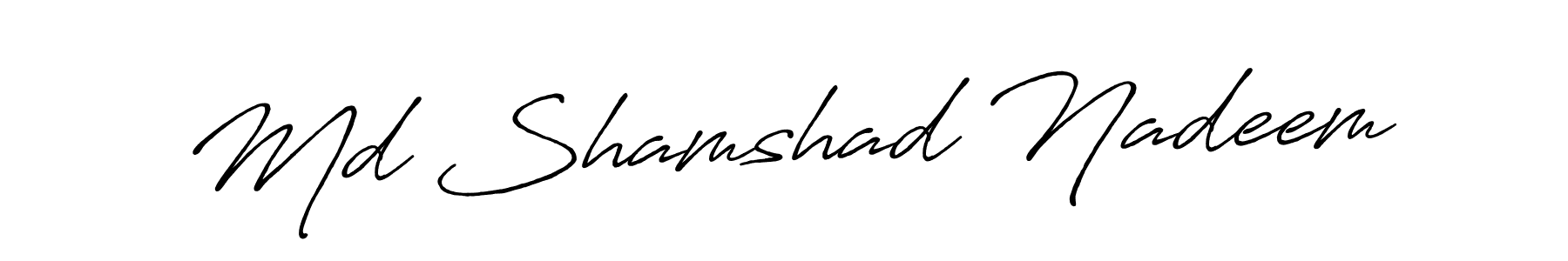 Use a signature maker to create a handwritten signature online. With this signature software, you can design (Antro_Vectra_Bolder) your own signature for name Md Shamshad Nadeem. Md Shamshad Nadeem signature style 7 images and pictures png