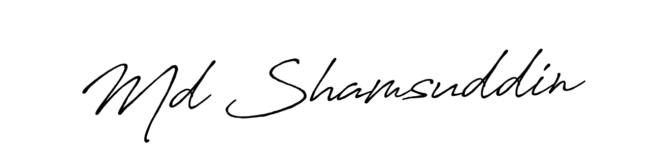 Use a signature maker to create a handwritten signature online. With this signature software, you can design (Antro_Vectra_Bolder) your own signature for name Md Shamsuddin. Md Shamsuddin signature style 7 images and pictures png