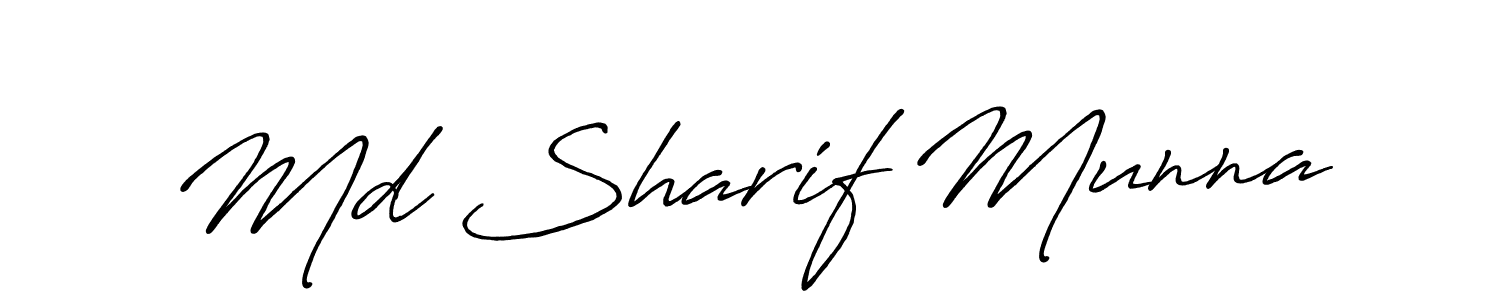 Md Sharif Munna stylish signature style. Best Handwritten Sign (Antro_Vectra_Bolder) for my name. Handwritten Signature Collection Ideas for my name Md Sharif Munna. Md Sharif Munna signature style 7 images and pictures png