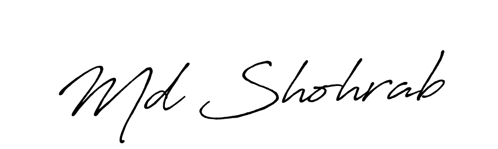 How to make Md Shohrab name signature. Use Antro_Vectra_Bolder style for creating short signs online. This is the latest handwritten sign. Md Shohrab signature style 7 images and pictures png