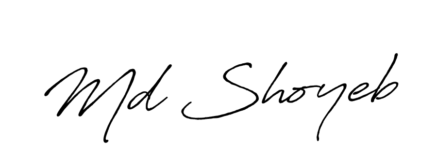 Create a beautiful signature design for name Md Shoyeb. With this signature (Antro_Vectra_Bolder) fonts, you can make a handwritten signature for free. Md Shoyeb signature style 7 images and pictures png