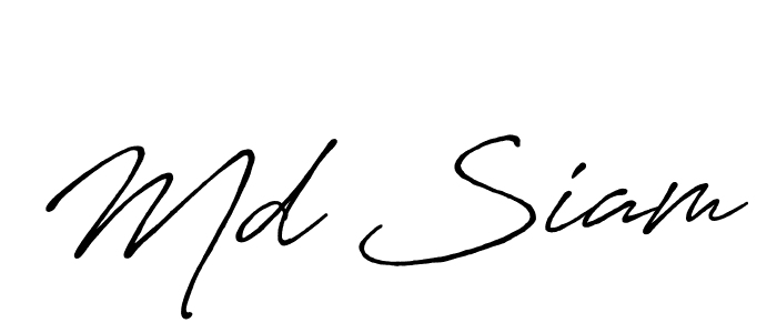 Md Siam stylish signature style. Best Handwritten Sign (Antro_Vectra_Bolder) for my name. Handwritten Signature Collection Ideas for my name Md Siam. Md Siam signature style 7 images and pictures png