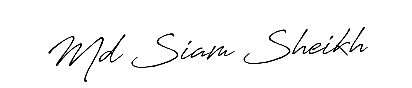 Create a beautiful signature design for name Md Siam Sheikh. With this signature (Antro_Vectra_Bolder) fonts, you can make a handwritten signature for free. Md Siam Sheikh signature style 7 images and pictures png