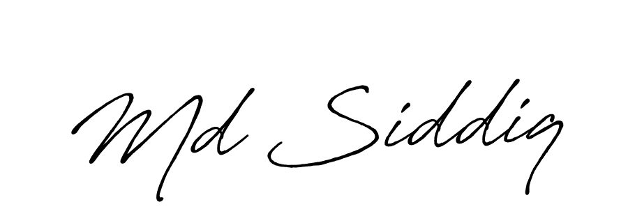 Make a beautiful signature design for name Md Siddiq. With this signature (Antro_Vectra_Bolder) style, you can create a handwritten signature for free. Md Siddiq signature style 7 images and pictures png