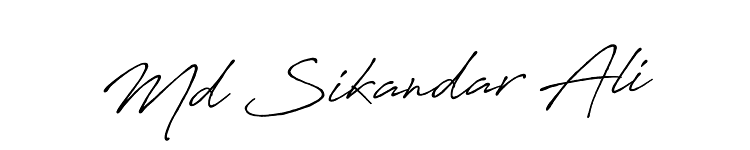 How to make Md Sikandar Ali signature? Antro_Vectra_Bolder is a professional autograph style. Create handwritten signature for Md Sikandar Ali name. Md Sikandar Ali signature style 7 images and pictures png