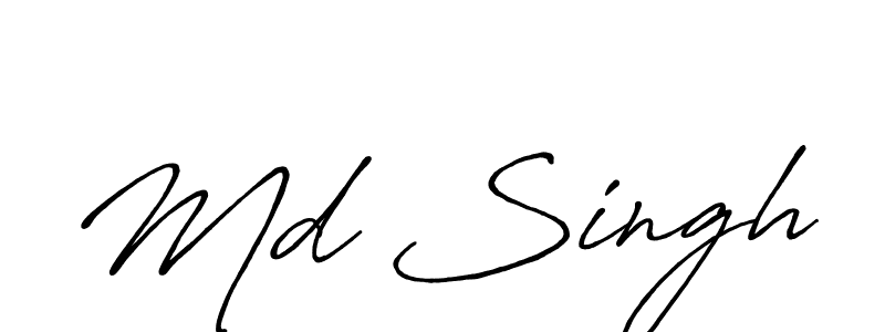 Design your own signature with our free online signature maker. With this signature software, you can create a handwritten (Antro_Vectra_Bolder) signature for name Md Singh. Md Singh signature style 7 images and pictures png