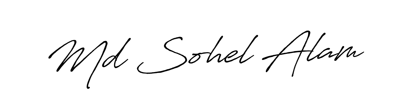 Also we have Md Sohel Alam name is the best signature style. Create professional handwritten signature collection using Antro_Vectra_Bolder autograph style. Md Sohel Alam signature style 7 images and pictures png