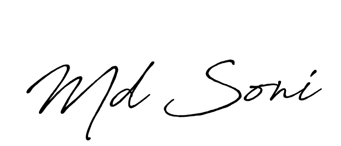 Create a beautiful signature design for name Md Soni. With this signature (Antro_Vectra_Bolder) fonts, you can make a handwritten signature for free. Md Soni signature style 7 images and pictures png