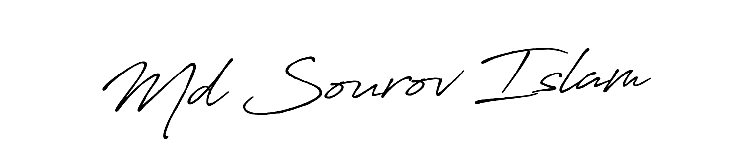 Create a beautiful signature design for name Md Sourov Islam. With this signature (Antro_Vectra_Bolder) fonts, you can make a handwritten signature for free. Md Sourov Islam signature style 7 images and pictures png