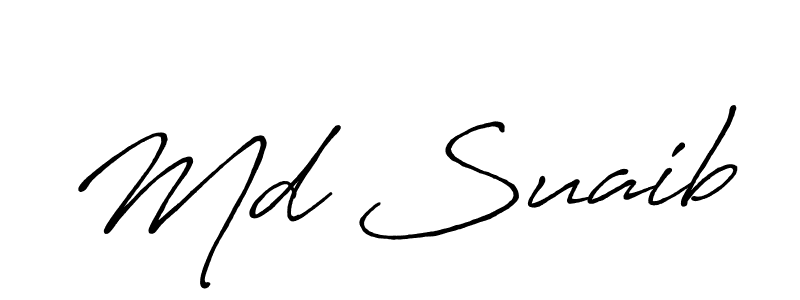 Also You can easily find your signature by using the search form. We will create Md Suaib name handwritten signature images for you free of cost using Antro_Vectra_Bolder sign style. Md Suaib signature style 7 images and pictures png