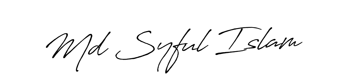 Use a signature maker to create a handwritten signature online. With this signature software, you can design (Antro_Vectra_Bolder) your own signature for name Md Syful Islam. Md Syful Islam signature style 7 images and pictures png