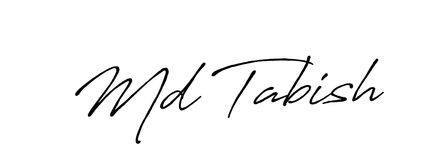 How to make Md Tabish name signature. Use Antro_Vectra_Bolder style for creating short signs online. This is the latest handwritten sign. Md Tabish signature style 7 images and pictures png