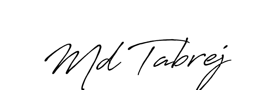 How to make Md Tabrej name signature. Use Antro_Vectra_Bolder style for creating short signs online. This is the latest handwritten sign. Md Tabrej signature style 7 images and pictures png