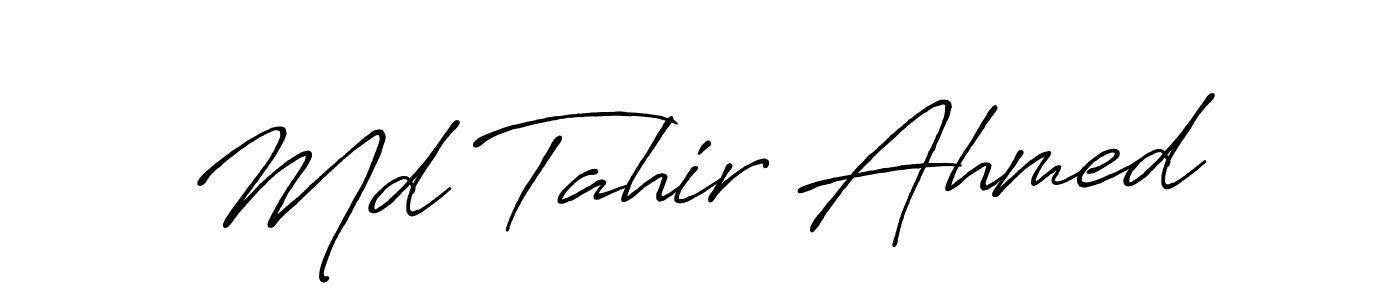 Antro_Vectra_Bolder is a professional signature style that is perfect for those who want to add a touch of class to their signature. It is also a great choice for those who want to make their signature more unique. Get Md Tahir Ahmed name to fancy signature for free. Md Tahir Ahmed signature style 7 images and pictures png