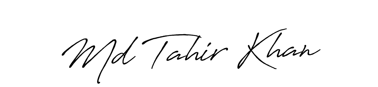 The best way (Antro_Vectra_Bolder) to make a short signature is to pick only two or three words in your name. The name Md Tahir Khan include a total of six letters. For converting this name. Md Tahir Khan signature style 7 images and pictures png