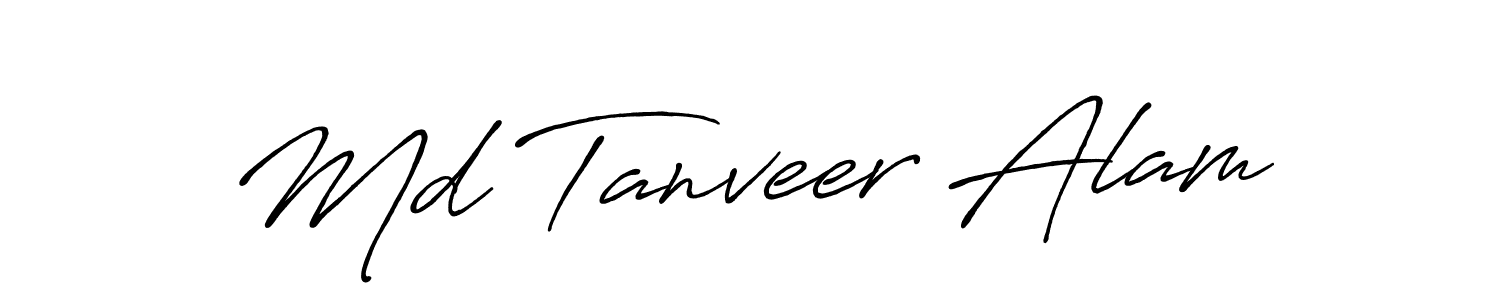 How to make Md Tanveer Alam signature? Antro_Vectra_Bolder is a professional autograph style. Create handwritten signature for Md Tanveer Alam name. Md Tanveer Alam signature style 7 images and pictures png