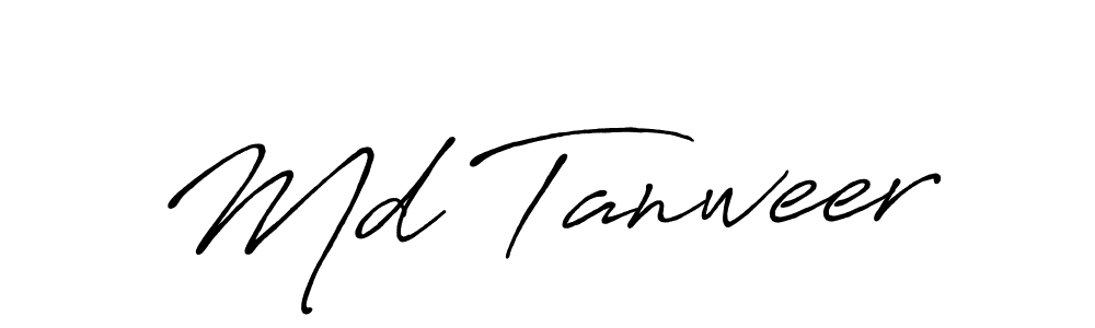 Make a beautiful signature design for name Md Tanweer. With this signature (Antro_Vectra_Bolder) style, you can create a handwritten signature for free. Md Tanweer signature style 7 images and pictures png