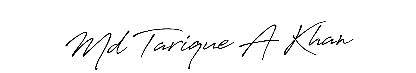 Create a beautiful signature design for name Md Tarique A Khan. With this signature (Antro_Vectra_Bolder) fonts, you can make a handwritten signature for free. Md Tarique A Khan signature style 7 images and pictures png