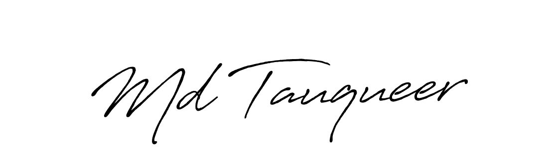 Make a beautiful signature design for name Md Tauqueer. With this signature (Antro_Vectra_Bolder) style, you can create a handwritten signature for free. Md Tauqueer signature style 7 images and pictures png