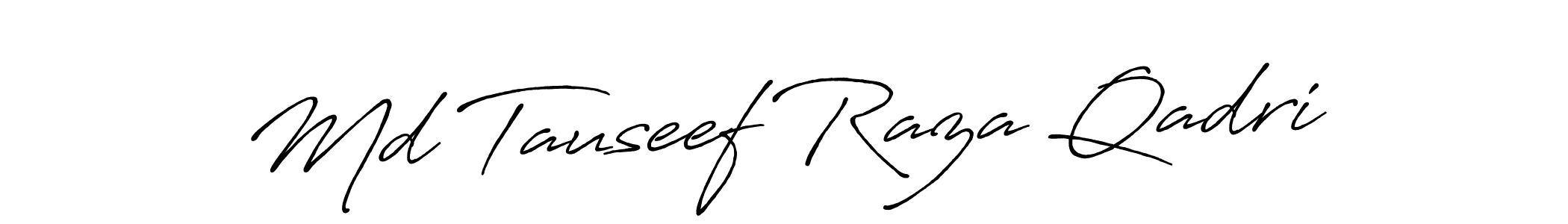 Design your own signature with our free online signature maker. With this signature software, you can create a handwritten (Antro_Vectra_Bolder) signature for name Md Tauseef Raza Qadri. Md Tauseef Raza Qadri signature style 7 images and pictures png