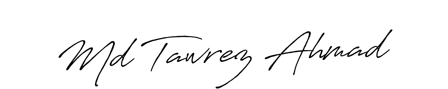 Design your own signature with our free online signature maker. With this signature software, you can create a handwritten (Antro_Vectra_Bolder) signature for name Md Tawrez Ahmad. Md Tawrez Ahmad signature style 7 images and pictures png