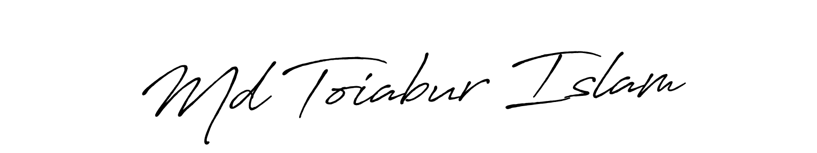 How to make Md Toiabur Islam signature? Antro_Vectra_Bolder is a professional autograph style. Create handwritten signature for Md Toiabur Islam name. Md Toiabur Islam signature style 7 images and pictures png
