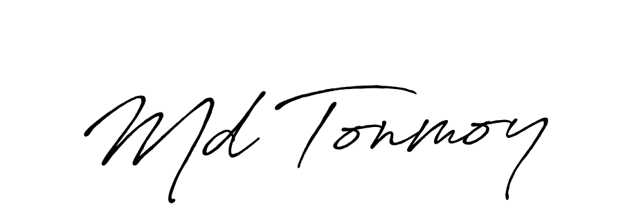 Create a beautiful signature design for name Md Tonmoy. With this signature (Antro_Vectra_Bolder) fonts, you can make a handwritten signature for free. Md Tonmoy signature style 7 images and pictures png