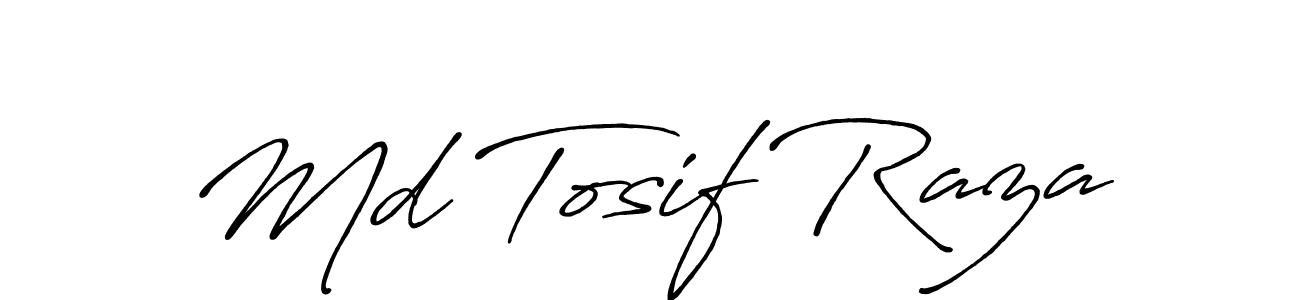 How to make Md Tosif Raza name signature. Use Antro_Vectra_Bolder style for creating short signs online. This is the latest handwritten sign. Md Tosif Raza signature style 7 images and pictures png