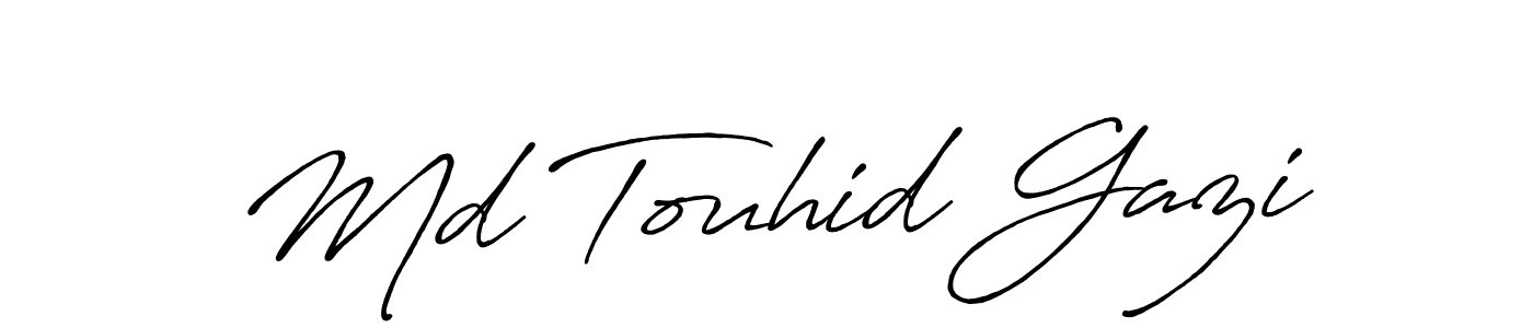 The best way (Antro_Vectra_Bolder) to make a short signature is to pick only two or three words in your name. The name Md Touhid Gazi include a total of six letters. For converting this name. Md Touhid Gazi signature style 7 images and pictures png