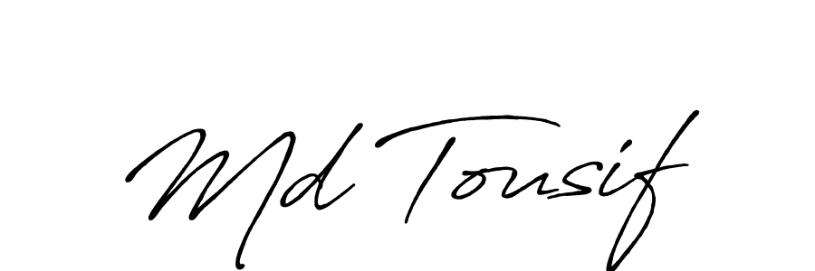 Make a short Md Tousif signature style. Manage your documents anywhere anytime using Antro_Vectra_Bolder. Create and add eSignatures, submit forms, share and send files easily. Md Tousif signature style 7 images and pictures png