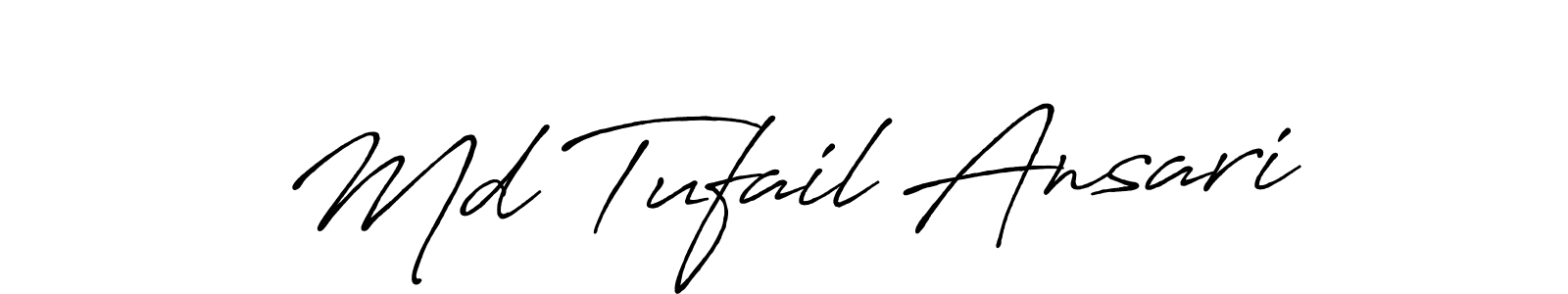 How to make Md Tufail Ansari name signature. Use Antro_Vectra_Bolder style for creating short signs online. This is the latest handwritten sign. Md Tufail Ansari signature style 7 images and pictures png