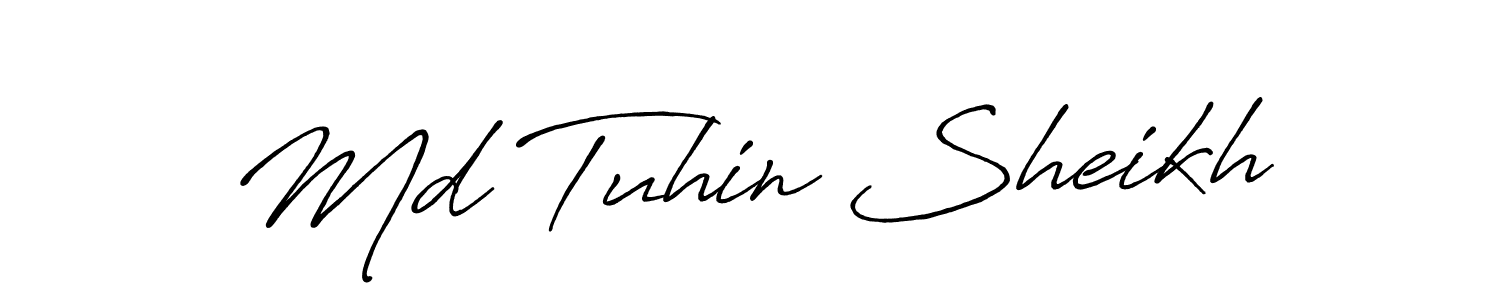 Use a signature maker to create a handwritten signature online. With this signature software, you can design (Antro_Vectra_Bolder) your own signature for name Md Tuhin Sheikh. Md Tuhin Sheikh signature style 7 images and pictures png