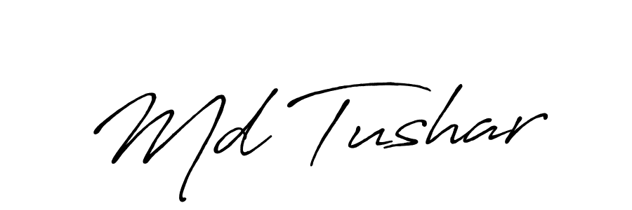 Md Tushar stylish signature style. Best Handwritten Sign (Antro_Vectra_Bolder) for my name. Handwritten Signature Collection Ideas for my name Md Tushar. Md Tushar signature style 7 images and pictures png