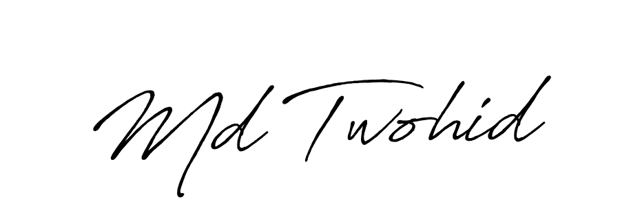 Use a signature maker to create a handwritten signature online. With this signature software, you can design (Antro_Vectra_Bolder) your own signature for name Md Twohid. Md Twohid signature style 7 images and pictures png