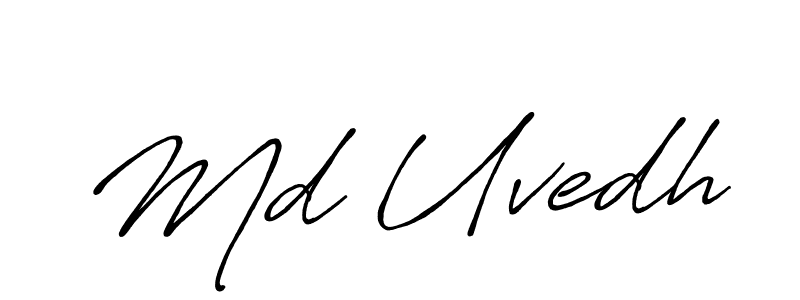 Similarly Antro_Vectra_Bolder is the best handwritten signature design. Signature creator online .You can use it as an online autograph creator for name Md Uvedh. Md Uvedh signature style 7 images and pictures png