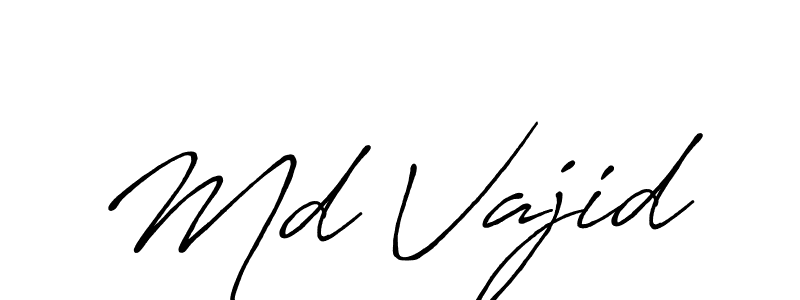 Use a signature maker to create a handwritten signature online. With this signature software, you can design (Antro_Vectra_Bolder) your own signature for name Md Vajid. Md Vajid signature style 7 images and pictures png