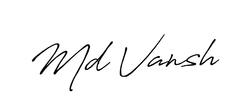 Md Vansh stylish signature style. Best Handwritten Sign (Antro_Vectra_Bolder) for my name. Handwritten Signature Collection Ideas for my name Md Vansh. Md Vansh signature style 7 images and pictures png