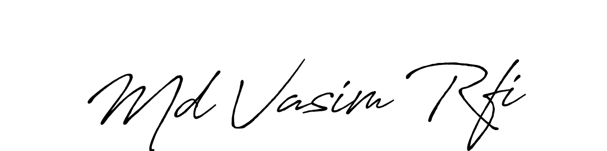 Use a signature maker to create a handwritten signature online. With this signature software, you can design (Antro_Vectra_Bolder) your own signature for name Md Vasim Rfi. Md Vasim Rfi signature style 7 images and pictures png