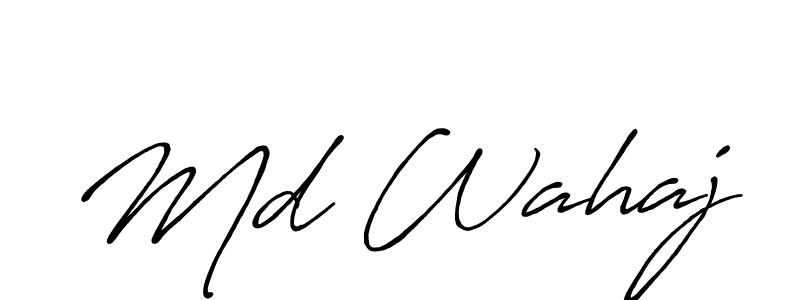 Use a signature maker to create a handwritten signature online. With this signature software, you can design (Antro_Vectra_Bolder) your own signature for name Md Wahaj. Md Wahaj signature style 7 images and pictures png