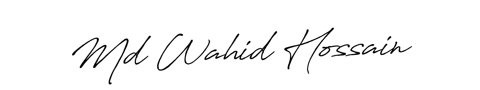 Create a beautiful signature design for name Md Wahid Hossain. With this signature (Antro_Vectra_Bolder) fonts, you can make a handwritten signature for free. Md Wahid Hossain signature style 7 images and pictures png