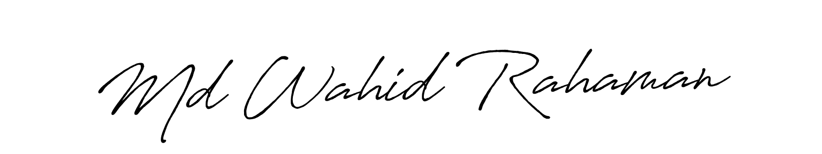How to make Md Wahid Rahaman name signature. Use Antro_Vectra_Bolder style for creating short signs online. This is the latest handwritten sign. Md Wahid Rahaman signature style 7 images and pictures png
