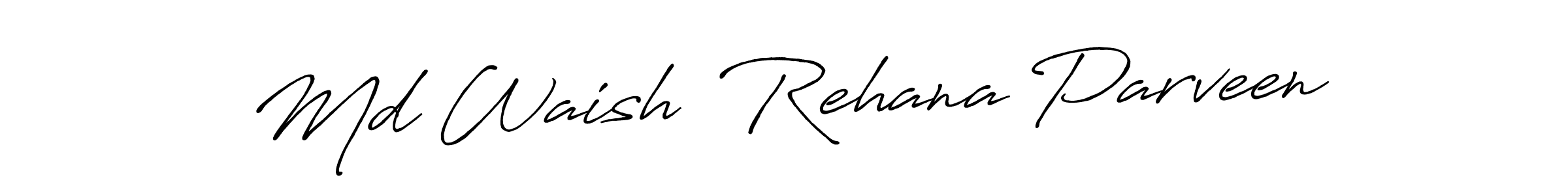 The best way (Antro_Vectra_Bolder) to make a short signature is to pick only two or three words in your name. The name Md Waish  Rehana Parveen include a total of six letters. For converting this name. Md Waish  Rehana Parveen signature style 7 images and pictures png