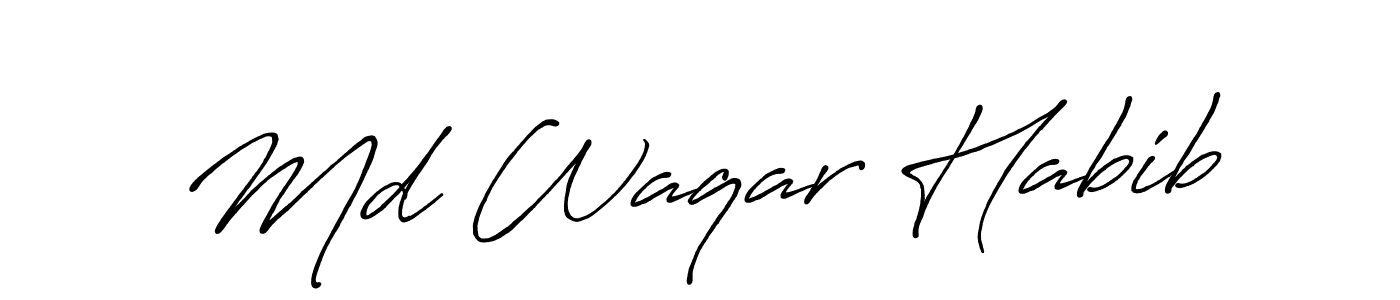 Similarly Antro_Vectra_Bolder is the best handwritten signature design. Signature creator online .You can use it as an online autograph creator for name Md Waqar Habib. Md Waqar Habib signature style 7 images and pictures png